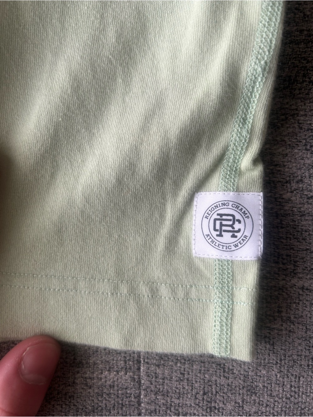 Reigning Champ Light Green Short Sleeve Crewneck Tee - Picture 2 of 5